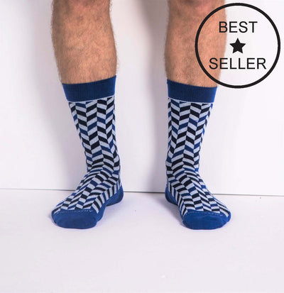 Socks - Very Herringbone - Blue