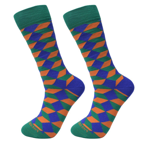 Socks-Big-blocks-Cool-Patterns-Crew-Socks-green