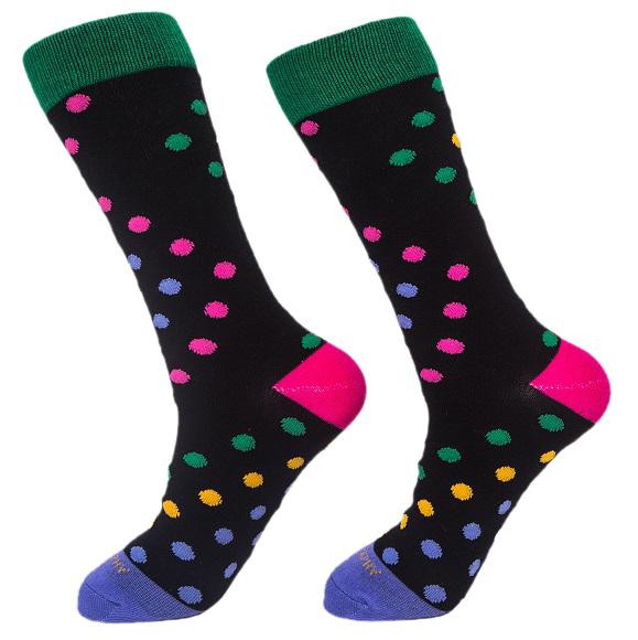 Socks-Big-Dots-Cool-Patterns-Crew-Socks-black
