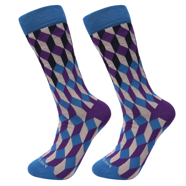 Socks-Bricks-Cool-Patterns-Crew-Socks-Purple