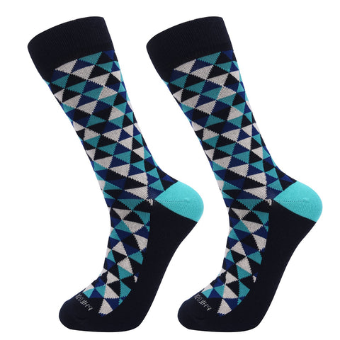 Socks-Trigons-Cool-Patterns-Crew-Socks-Blue