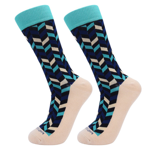 Socks-Very-Herringbone-Cool-Patterns-Crew-Socks-Green