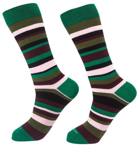 Socks-Standard-Stripes-Cool-Patterns-Crew-Socks-forest