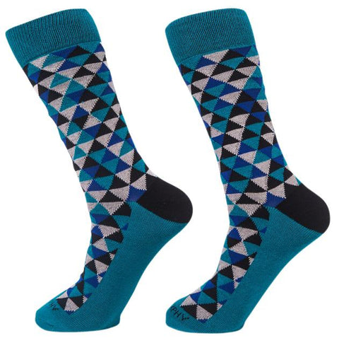 Socks-Trigons-Cool-Patterns-Crew-Socks-teal