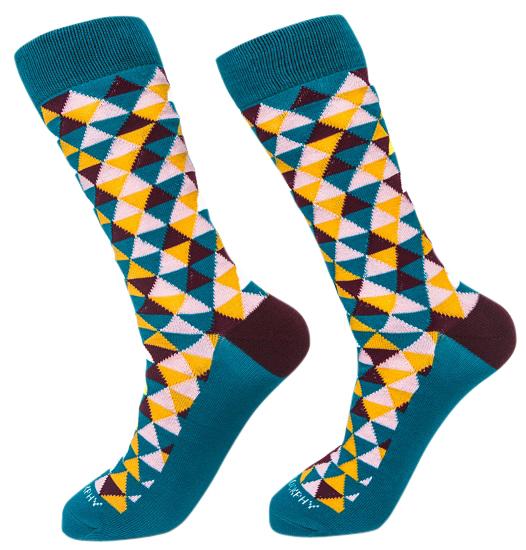Socks-Trigons-Cool-Patterns-Crew-Socks-yellow