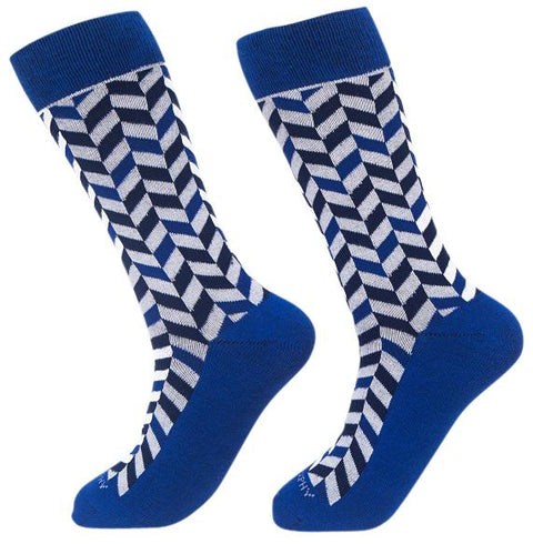 Socks-Very-Herringbone-Cool-Patterns-Crew-Socks-blue