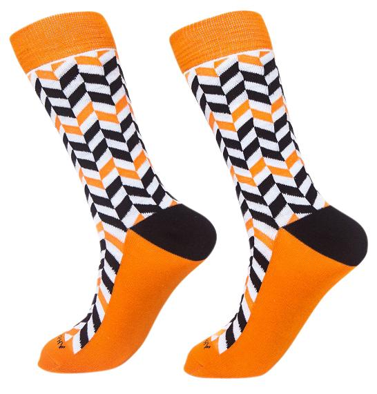 Socks-Very-Herringbone-Cool-Patterns-Crew-Socks-orange