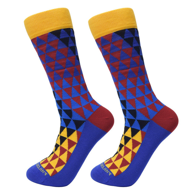 Socks-Trigons-Cool-Patterns-Crew-Socks-yellow-2
