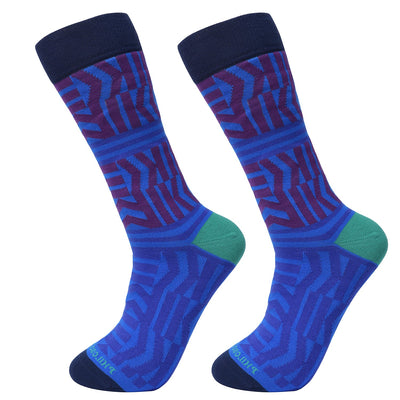 Socks-Zigzag-Cool-Patterns-Crew-Socks-Blue
