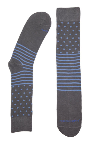 Socks - Dots And Stripes Socks By Philosockphy (Blue)