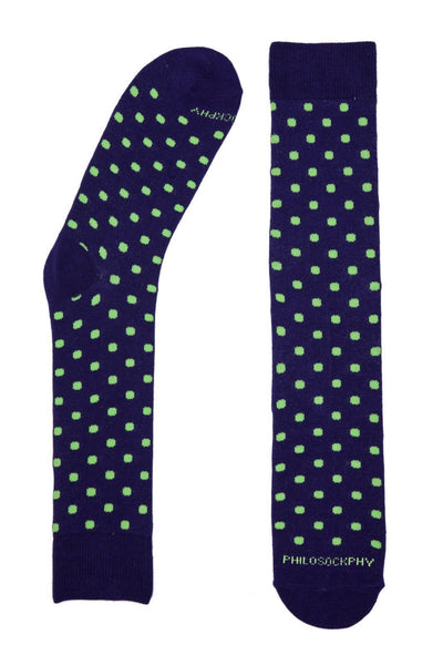 Socks - I Like Small Dots Socks By Philosockphy (Green)