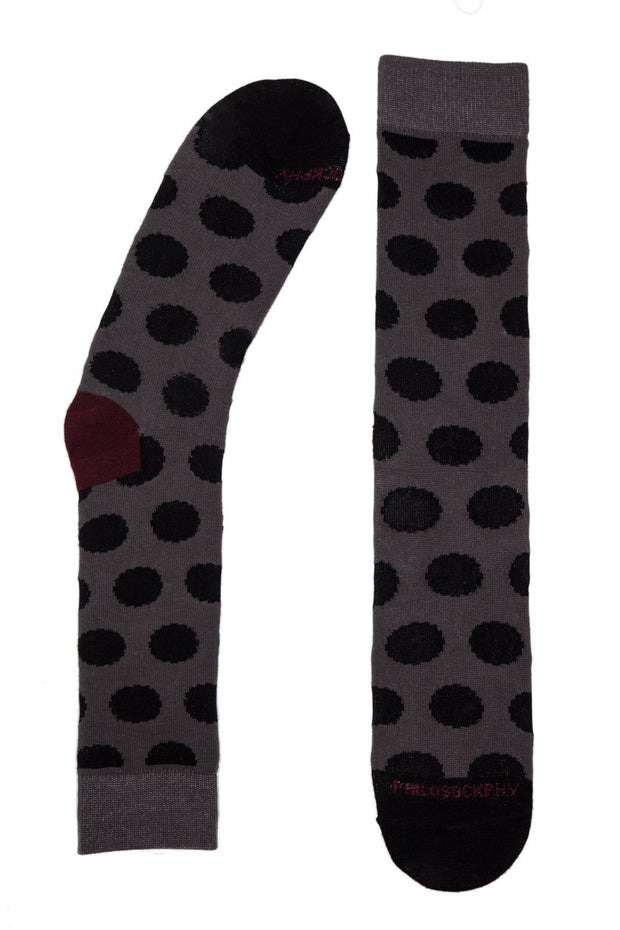Socks - I Love Big Dots Socks By Philosockphy (Gray)