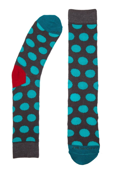 Socks - I Love Big Dots Socks By Philosockphy (Green)